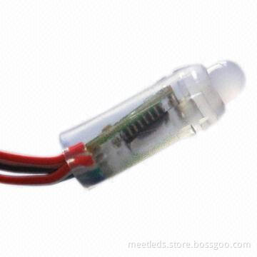 12mm Round Single Color Pixel LED, 5VDC, 120 Degree Viewing Angle
